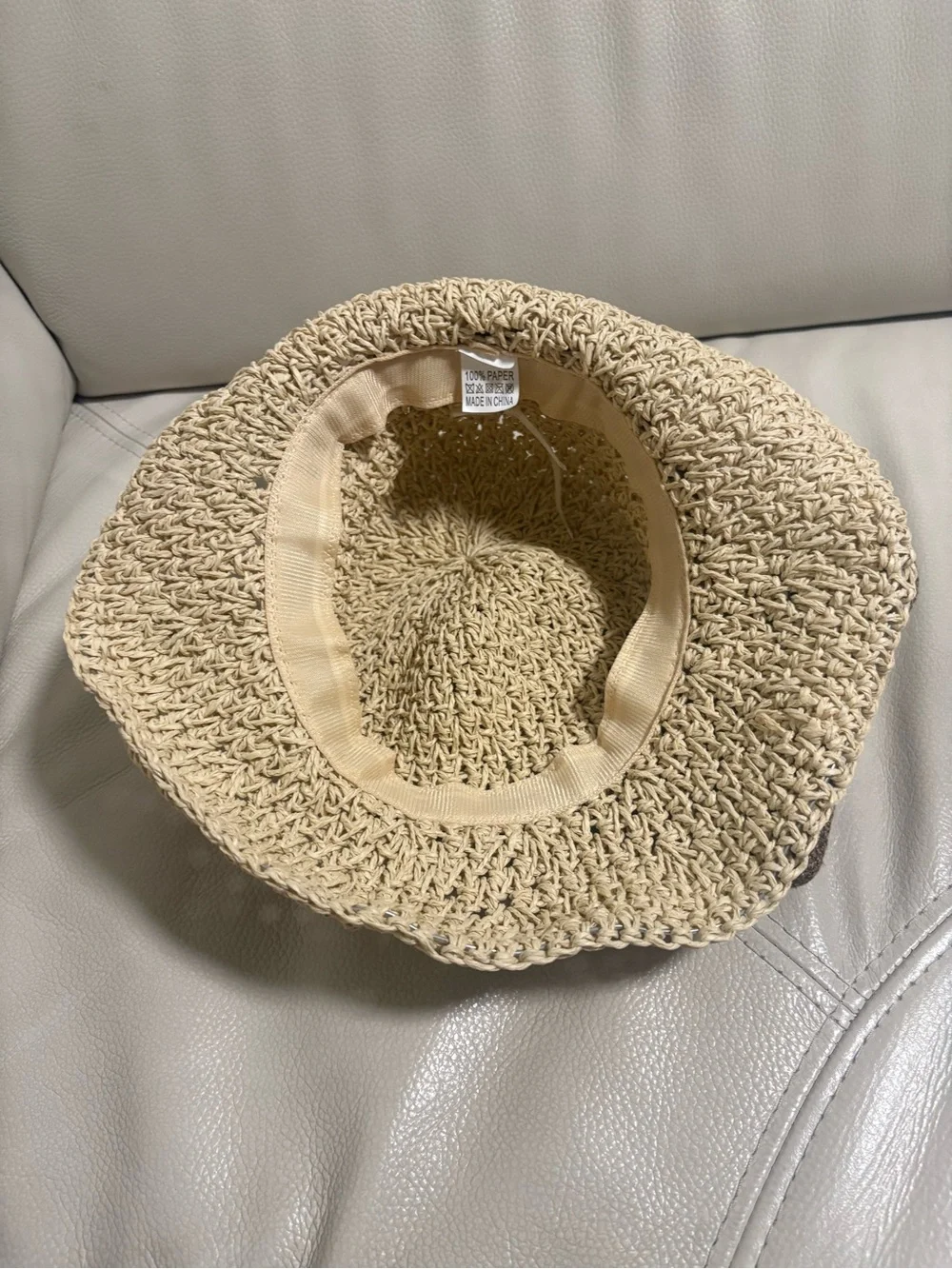 Classic Straw Sun Hat with Brown Bow | Summer Beach Style Size:S/M